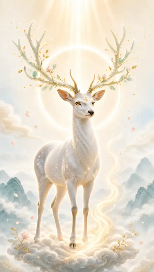 白鹿贵人手机壁纸 寓意禄运亨通