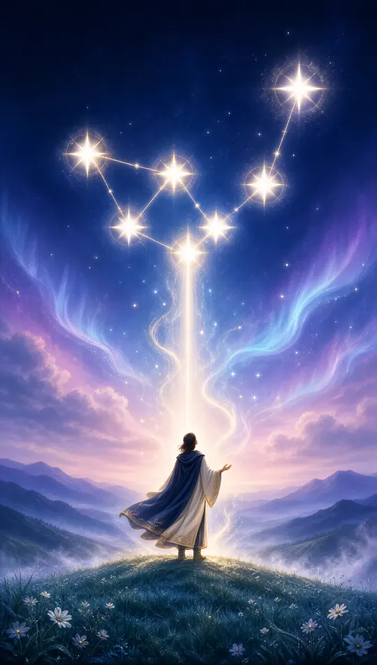 北斗七星贵人手机壁纸 寓意指引方向