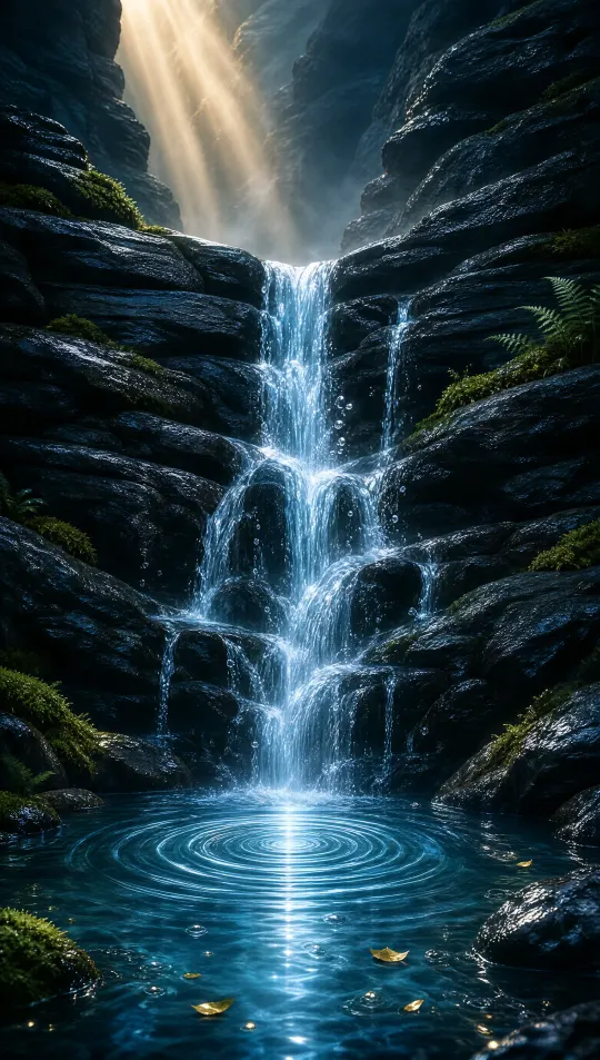 流水健康手机壁纸 寓意身心舒畅