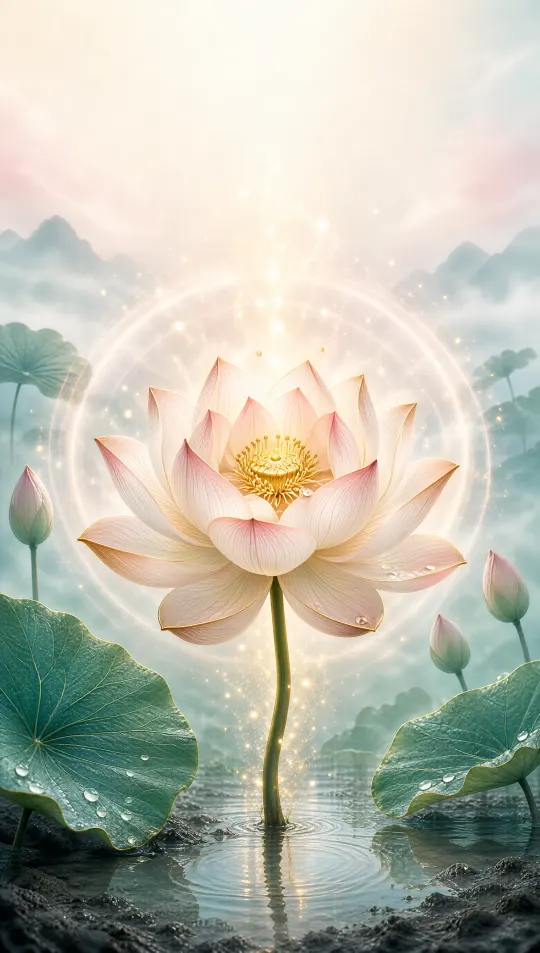 莲花平安手机壁纸 寓意平安祥和
