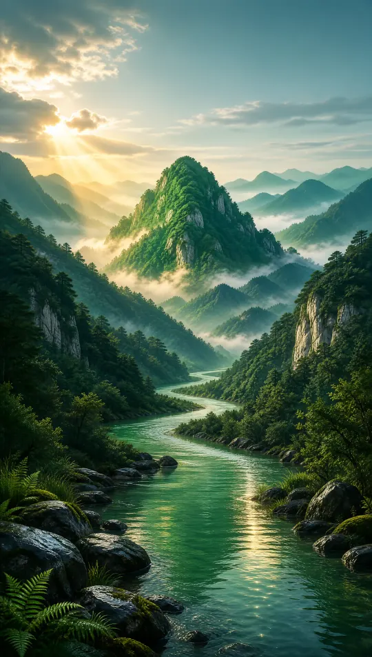 山水平安手机壁纸 寓意岁月静好