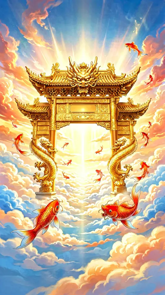 锦鲤跃龙门考试上岸手机壁纸 寓意金榜题名