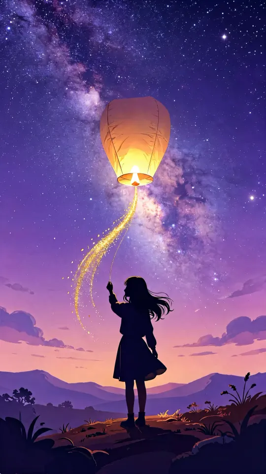 孔明灯考试上岸手机壁纸 寓意梦想成真