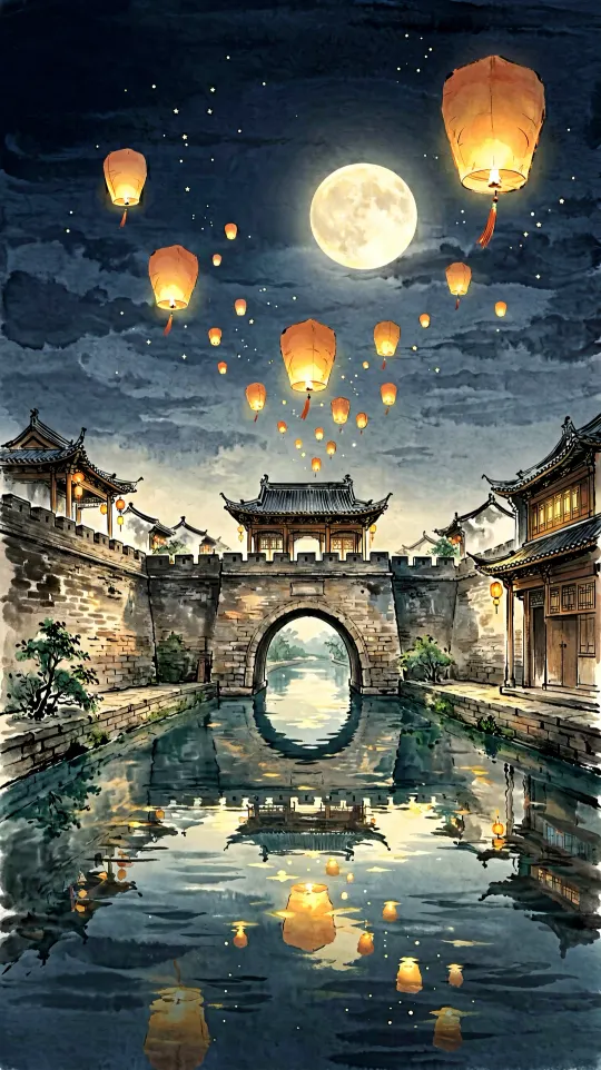 孔明灯考试上岸手机壁纸 寓意梦想成真