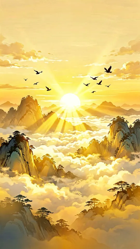 旭日东升事业顺利手机壁纸 寓意事业蒸蒸日上