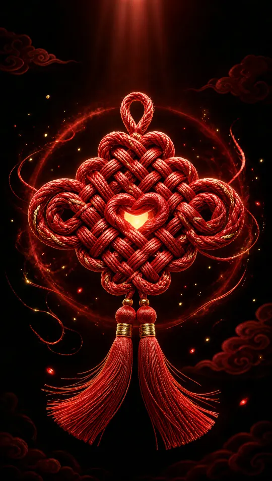 姻缘结桃花手机壁纸 寓意良缘早至