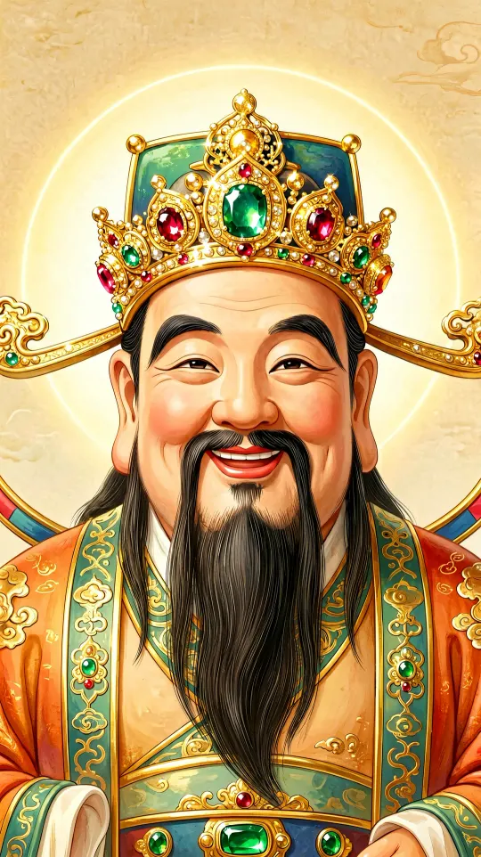 财神爷招财手机壁纸 寓意财神驾到