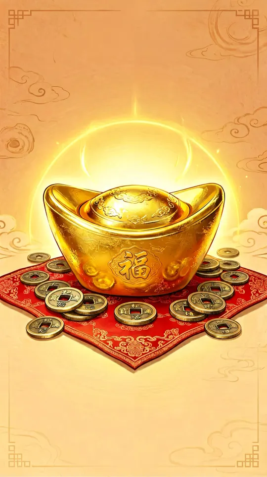 金元宝招财手机壁纸 寓意财源广进