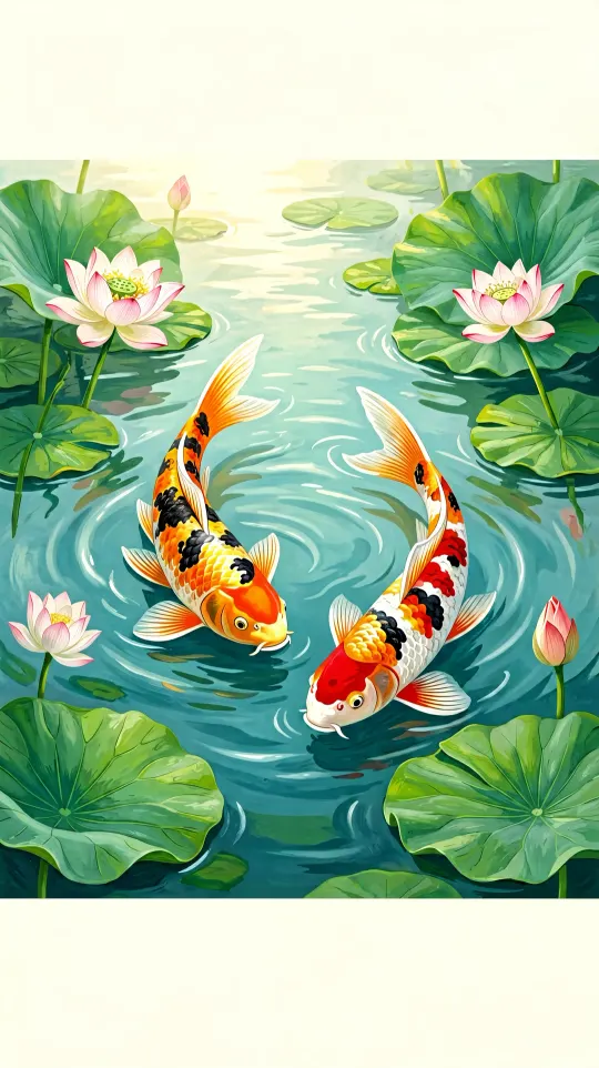 锦鲤转运手机壁纸 寓意好运连连